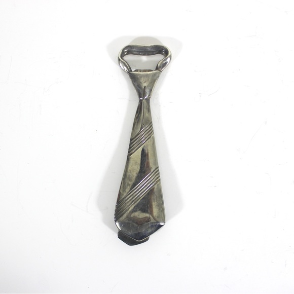 Silver Tie Shaped Bottle Opener, Beer or Pop Bottle Opener in the Shape of A Tie - Picture 5 of 5